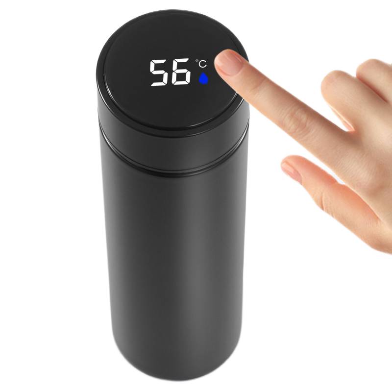 Smart thermos flask LED temperature display lid