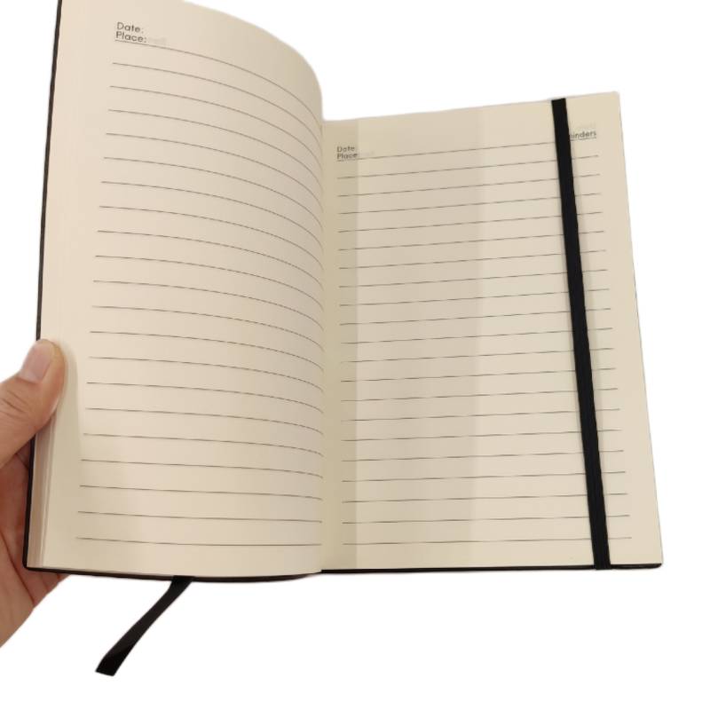 notebook with ribbon bookmark and elastic strap