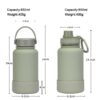 Bottle Size Specifications Stainless steel bottle size measurement