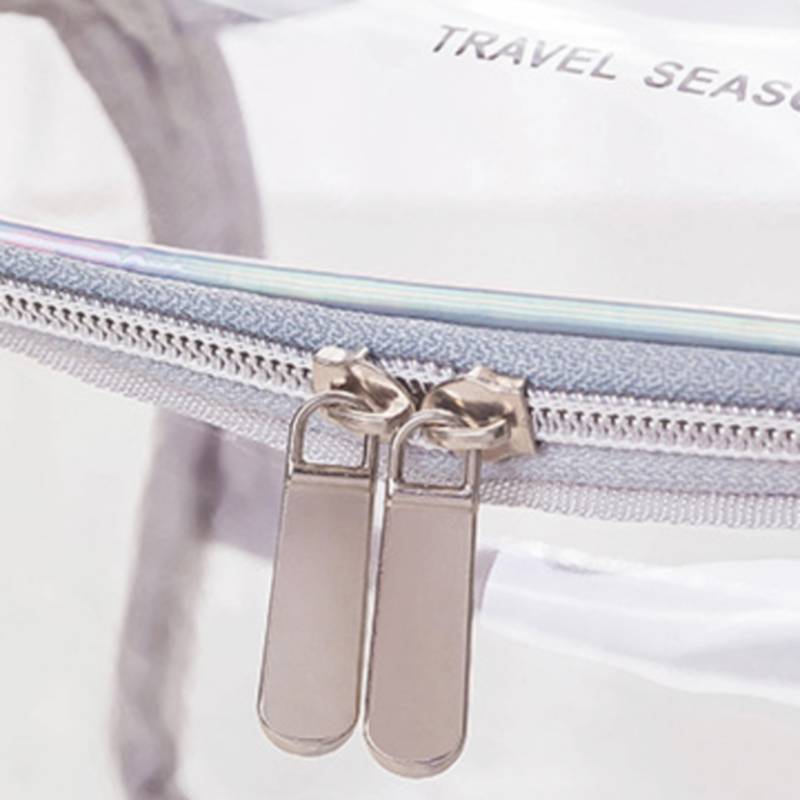 Practical Carry Design PVC bag handle and zipper close up