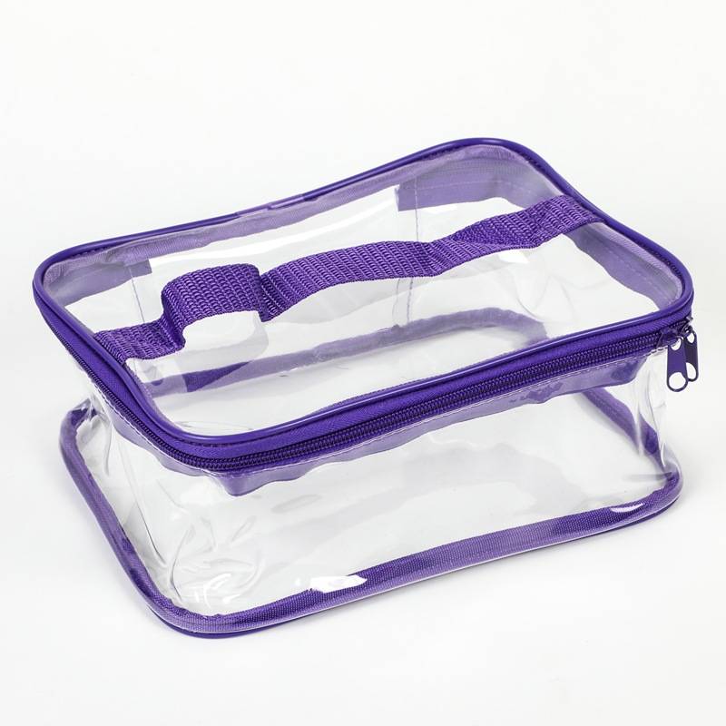 Clear PVC storage bag with coloured trim