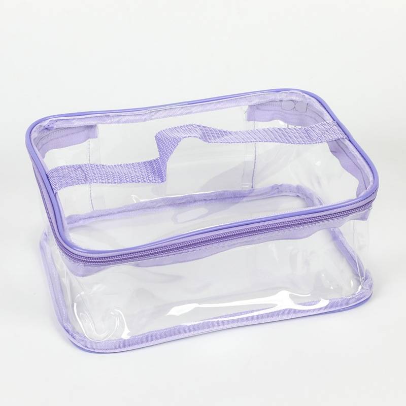 Transparent travel storage bag with zipper