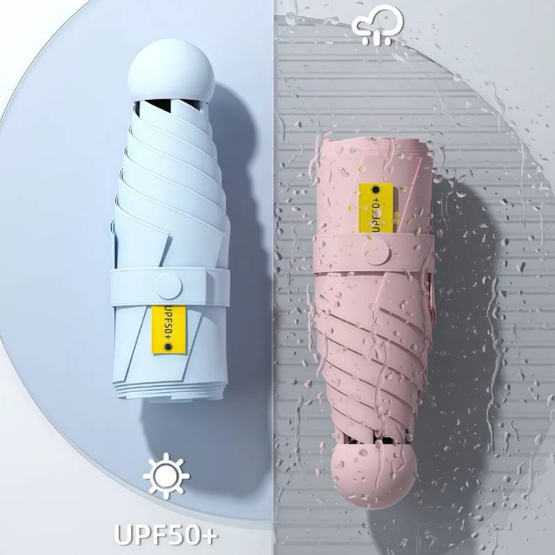 Foldable umbrella for sun and rain
