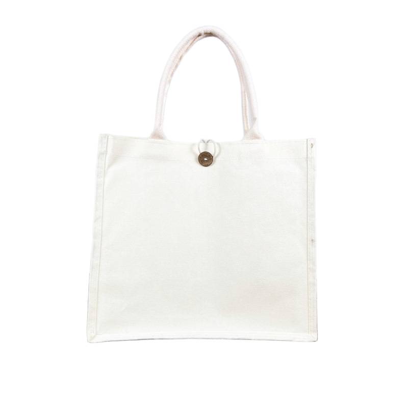 Reusable Canvas Bag Reusable Laminated Canvas Bag with Button