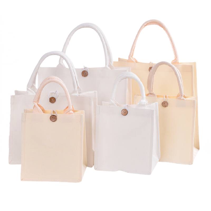 Laminated Canvas Bag with Button Laminated Canvas Bag with Button and Custom Logo