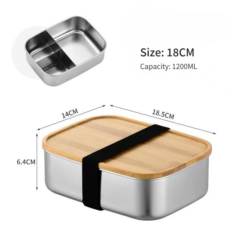 Triple Compartment Lunch Box with Bamboo Lid