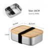 16cm Lunch Box with Bamboo Lid Size