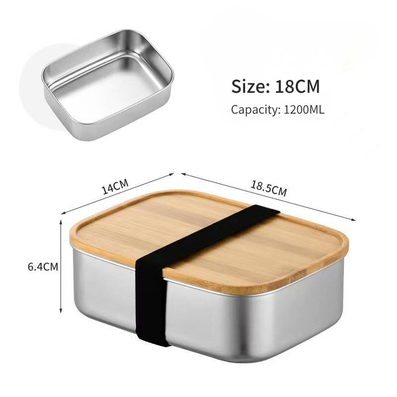 Single Compartment Lunch Box with Bamboo Lid