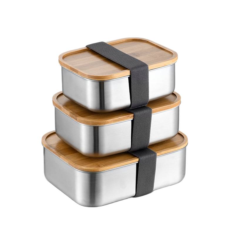 Lunch Box with Bamboo Lid and Custom Logo