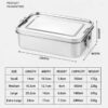 Lunch Box Size Guide Stainless Steel Lunch Box Size Chart