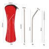 Pouch and Straw Size Guide Portable utensil pouch and straw size guide.