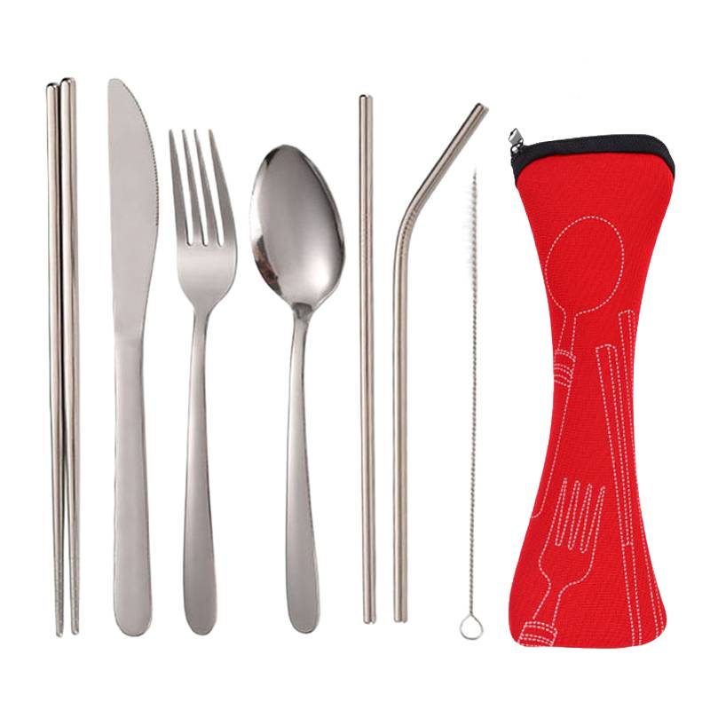Portable Utensils Set with Pouch Portable utensils set with zipper pouch.