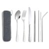 Custom Stainless Steel Cutlery Set Stainless steel cutlery set with custom logo printing.
