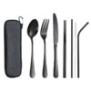 Portable Stainless Steel Cutlery Set Stainless steel cutlery set for travel and everyday use.