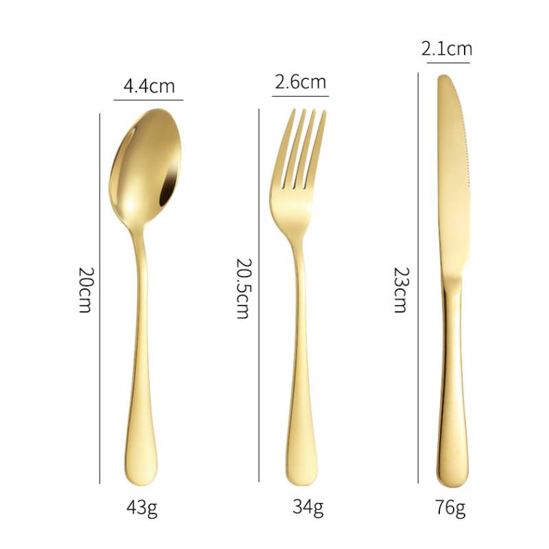 Cutlery Size Guide Stainless steel spoon, fork, and knife size guide.