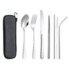 Stainless Steel Cutlery Set Stainless steel cutlery set with zipper pouch for travel and corporate gifts.