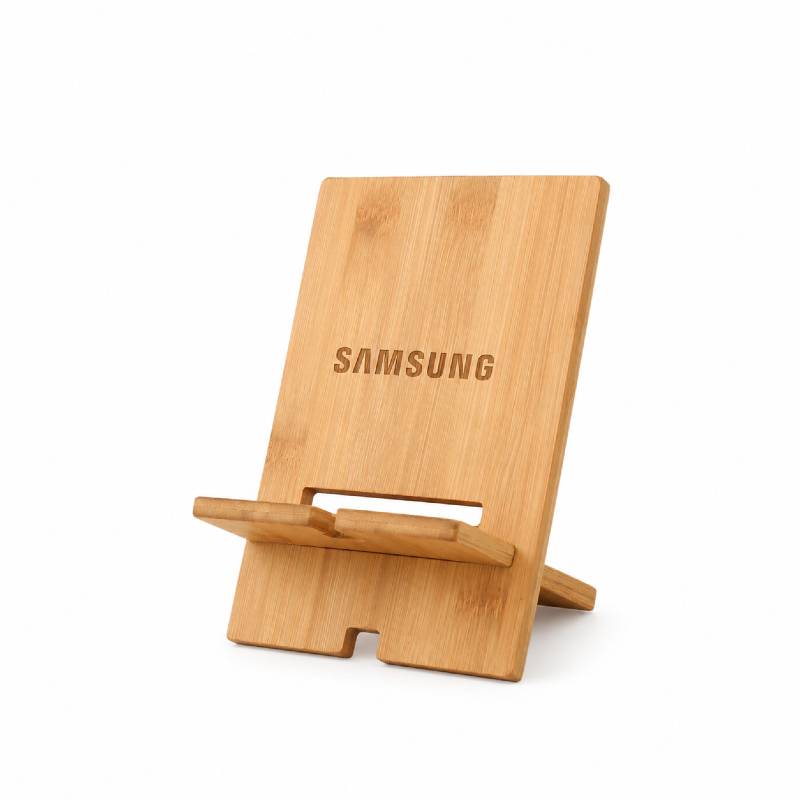 Laser Engraved Bamboo Phone Holder Bamboo Phone Holder Laser Engraved Logo