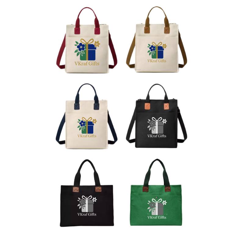 Logo Printing on Canvas Bag Custom Logo Printed Canvas Shoulder Bag