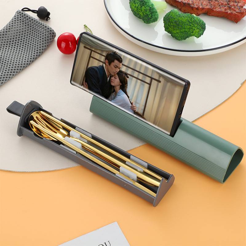 Cutlery Set Gift Phone Holder Function