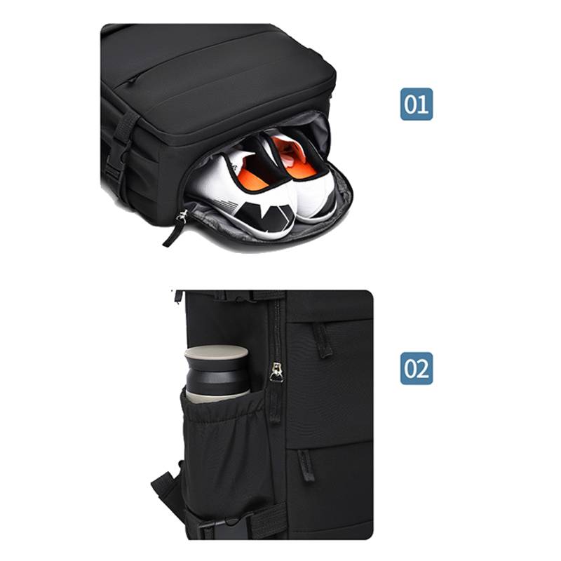 Multifunction Light Backpack Shoe Compartment