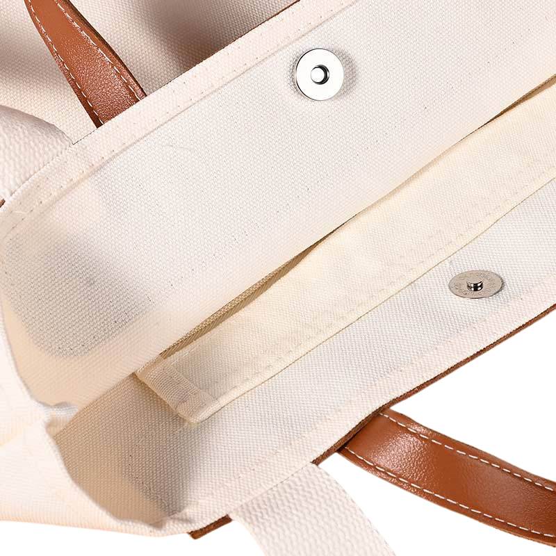 Shoulder Canvas Tote Bag Magnetic Clasp