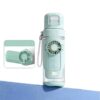 Sports bottle with portable hand fan