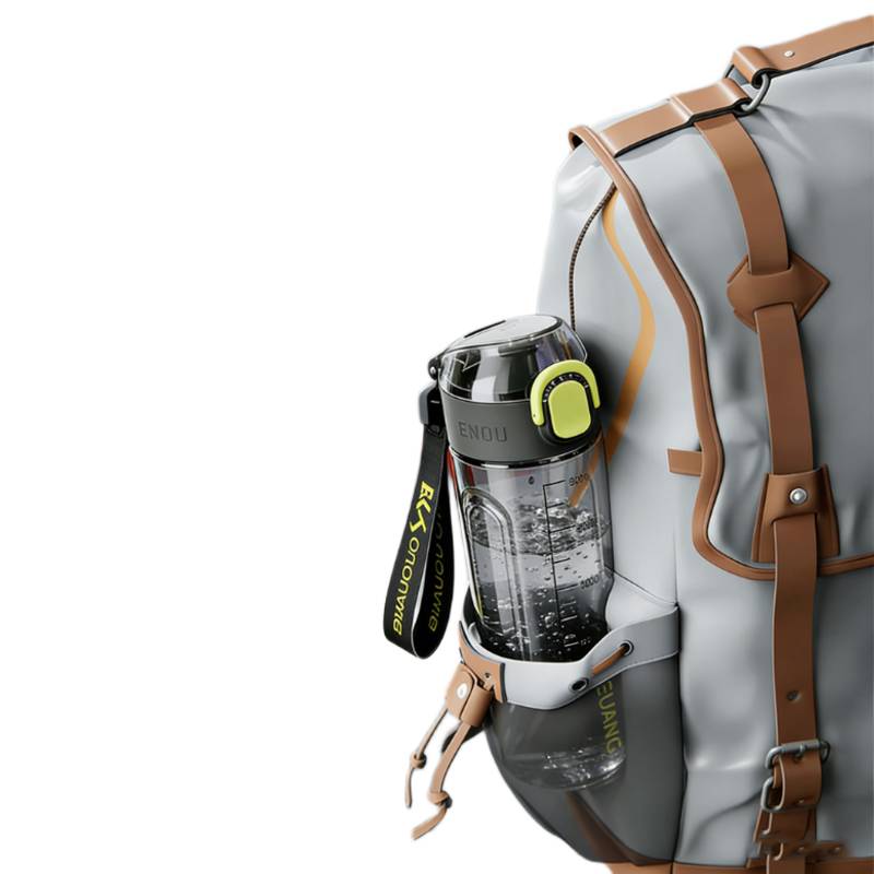 Sports water bottle in backpack