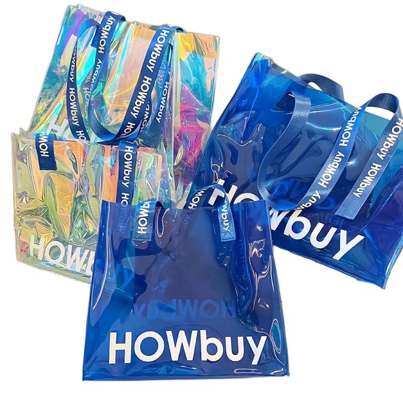 Transparent PVC Tote Bag with Custom Logo Printing