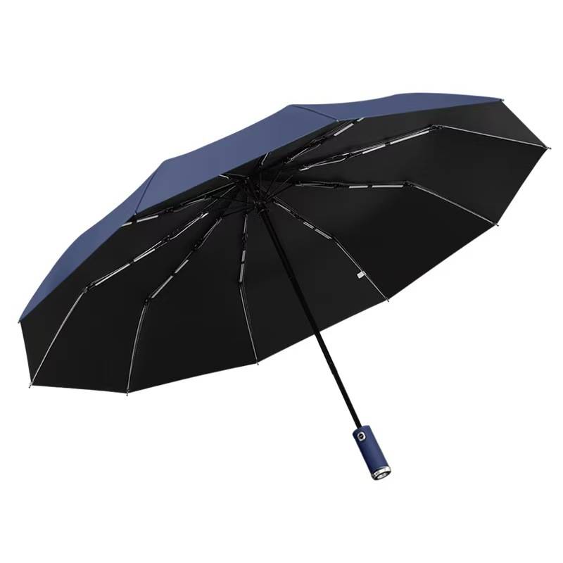 Umbrella with flashlight in dark environment
