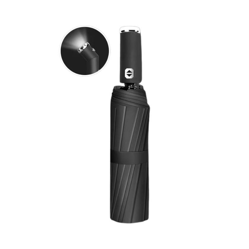 Automatic umbrella with LED flashlight