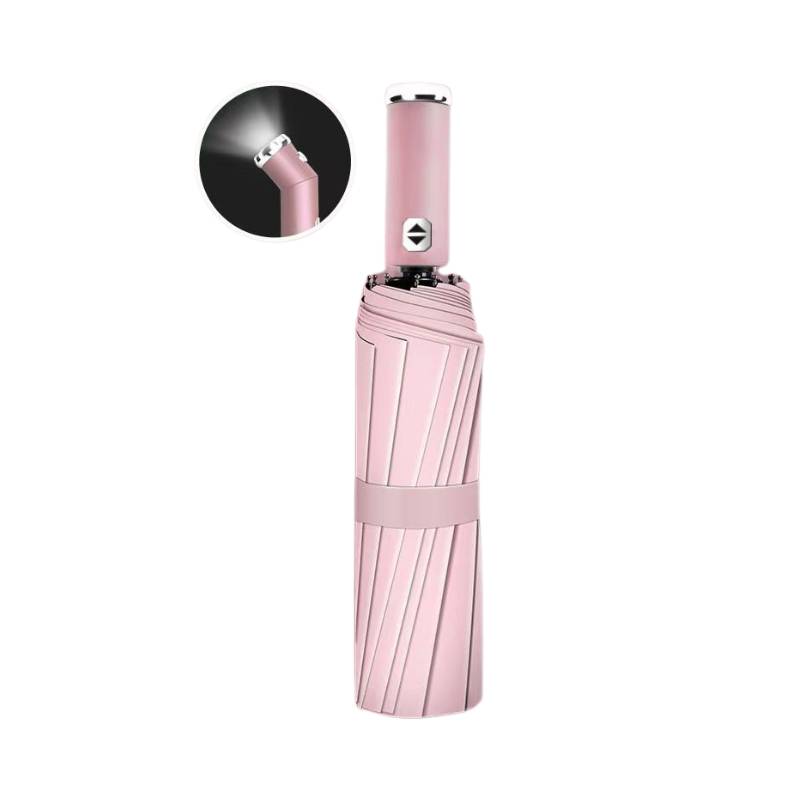 Automatic folding umbrella with flashlight